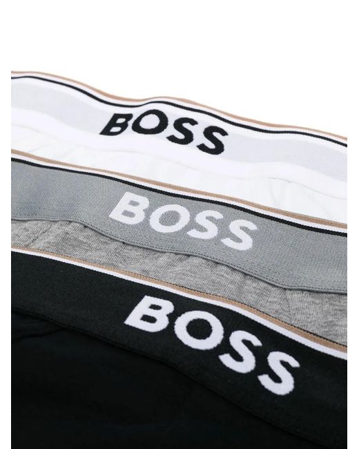Boss Black Logo-Waistband Briefs Set Of 3 for men