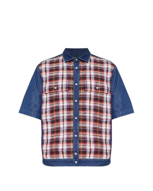 DSquared² Blue Chemise À Carreaux for men