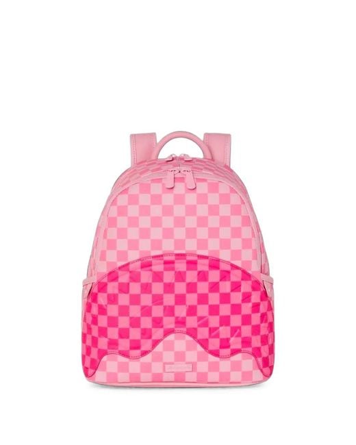 Sprayground Pink Sugar Drip Candy Bite Savage Check-Pattern Backpack