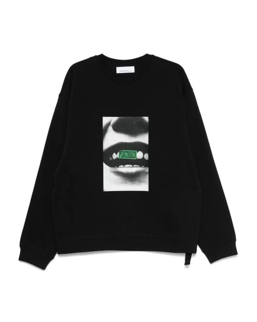 Oamc Peacemaker Black Smile-Print Sweatshirt for men