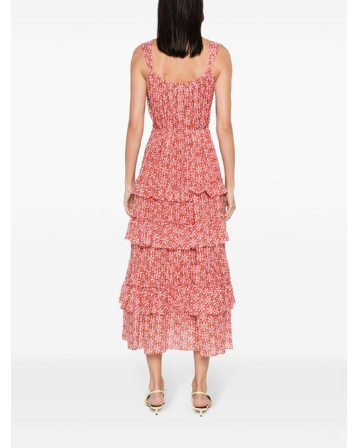 Diane von Furstenberg Pink Moderna Floral-print Midi Dress