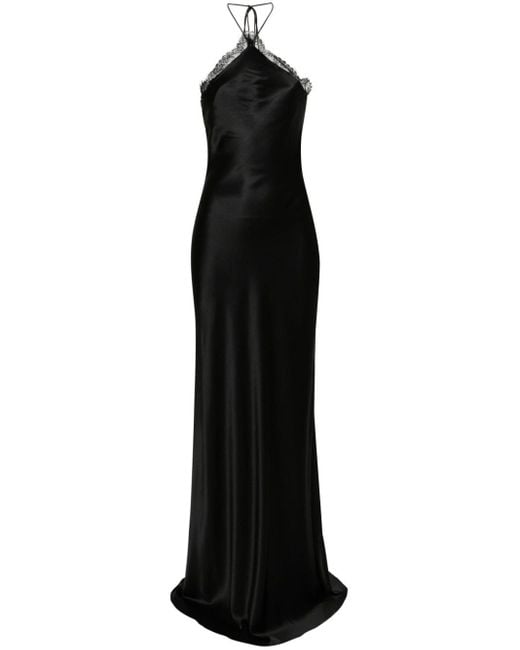 MANURI Black Mathilda Lace-trim Maxi Dress