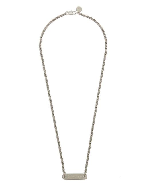 Palm Angels Blue Logo-Engraved Necklace for men