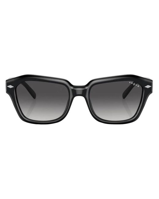 Vogue Eyewear Black Square-Frame Angular Sunglasses