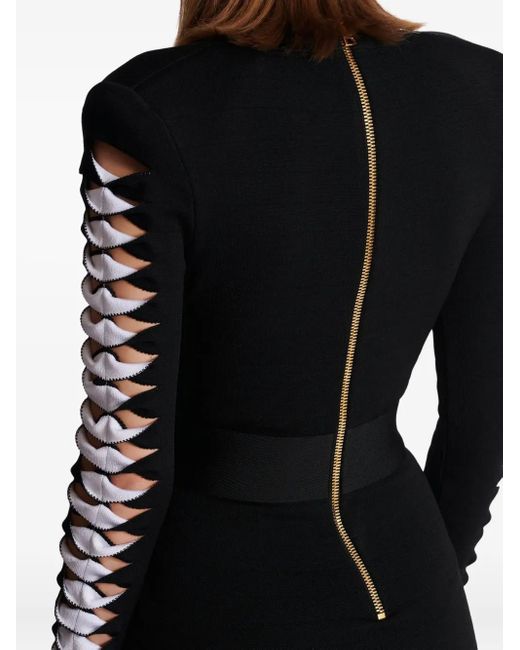 Balmain Black Short V-Neck Dress