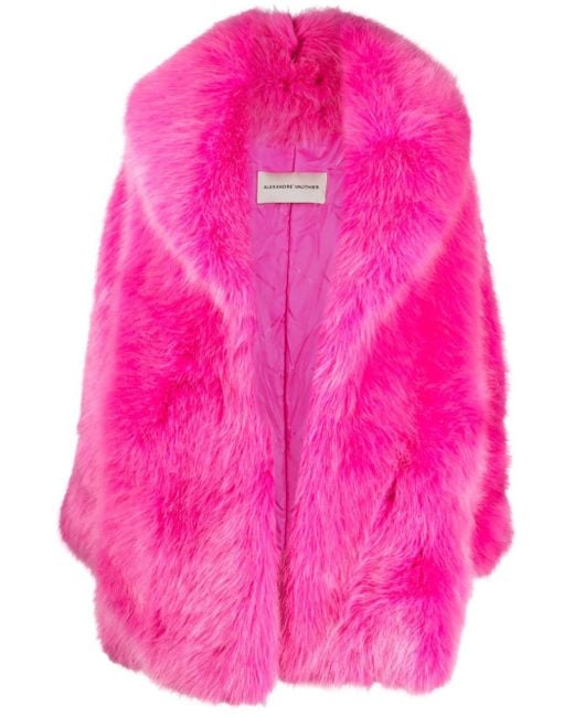 Alexandre Vauthier Pink Shawl-lapel Faux-fur Coat