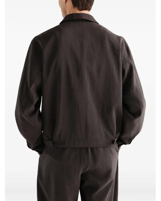 Lemaire Brown Light Zipped Blouson for men