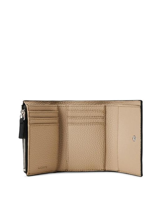 Lacoste Black Logo-Plaque Tri-Fold Wallet