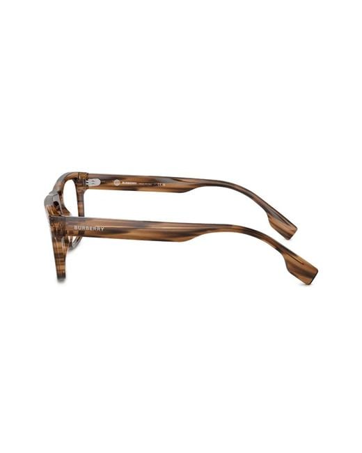 Burberry Brown Logo-Print Square-Frame Glasses for men