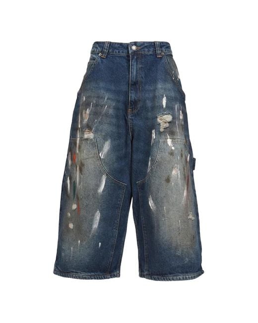 Jaded London Blue Colossus Painted Shorts