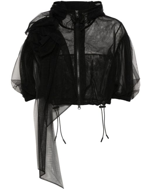 Veste crop à design drapé Simone Rocha en coloris Black