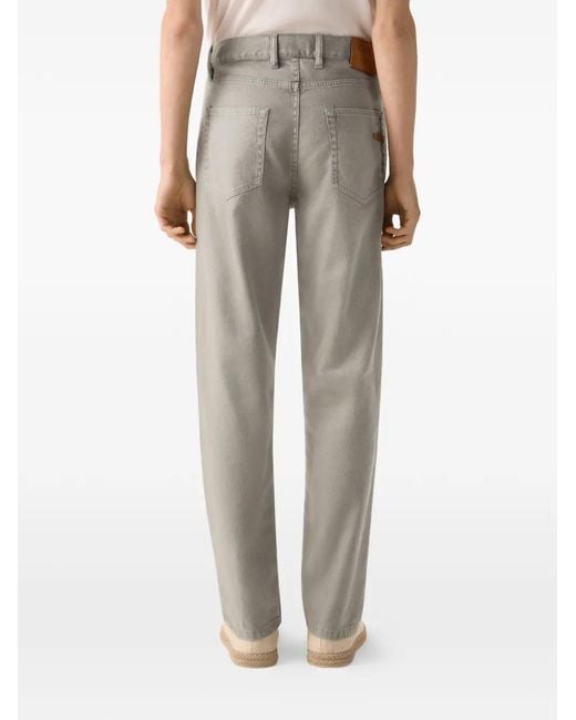 Zegna Gray Roccia Trousers for men