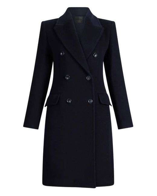 Liu Jo Blue Wool-Blend Double-Breasted Coat