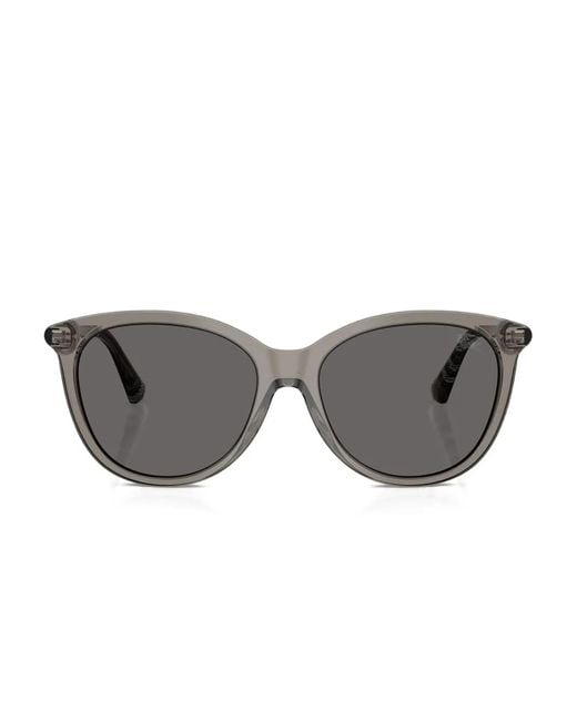 Burberry Gray Check-Pattern Acetate Sunglasses