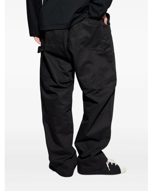 Y-3 Black Buckle-Fastening Panelled Trousers for men
