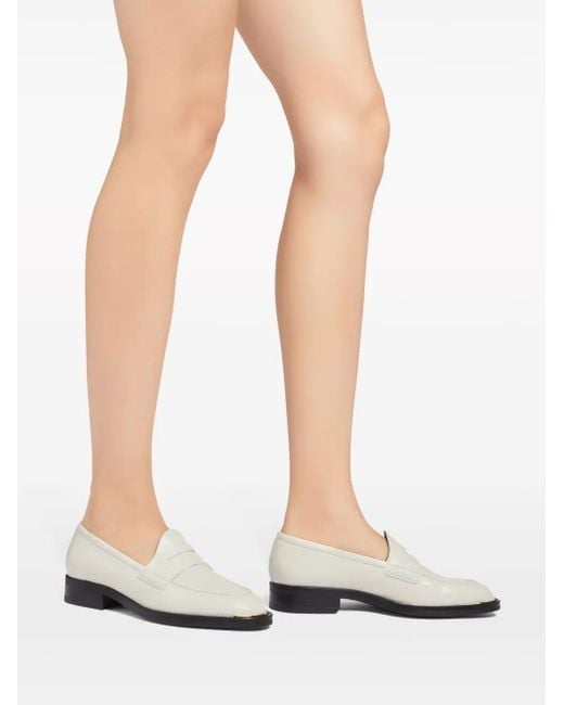 Giuseppe Zanotti White Faridha Leather Loafers