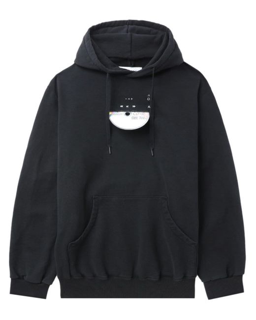 Doublet Black Cd-r Embroidered Cotton Hoodie for men