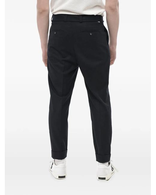 Paolo Pecora Black Belted Pleated Trousers for men