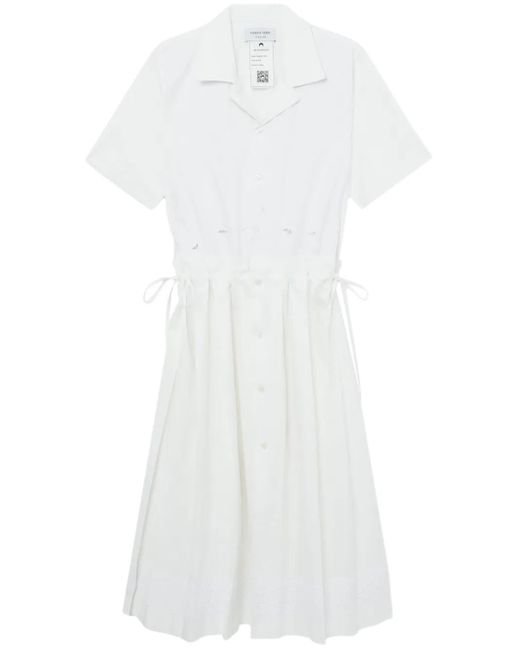 Vestido midi bordado MARINE SERRE de color White