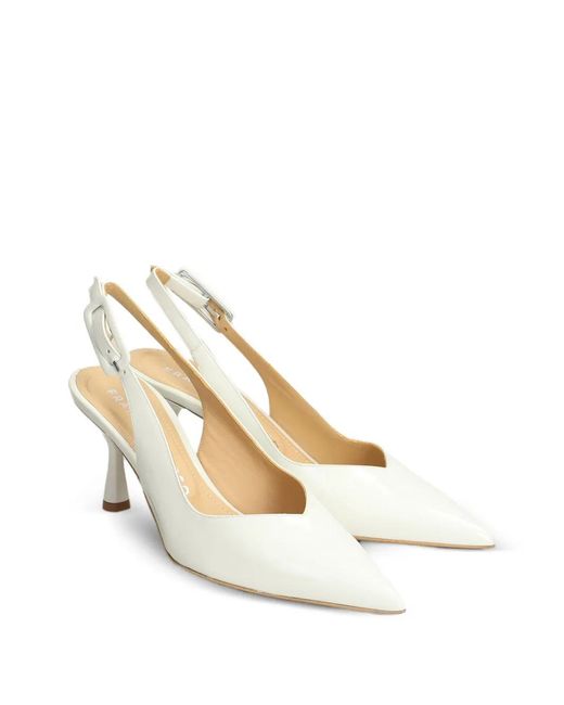 Fratelli Russo White Pointed-Toe Slingback Pumps