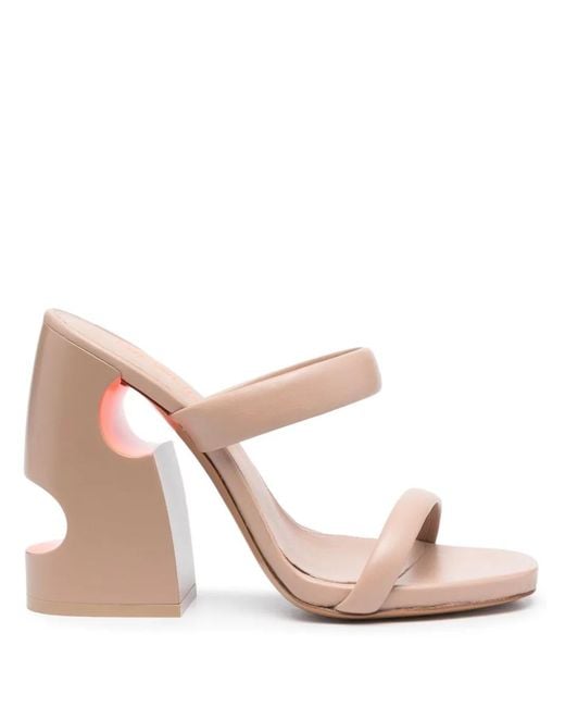 Off-White c/o Virgil Abloh Brown Pop Meteor 120mm Cut-out Mules