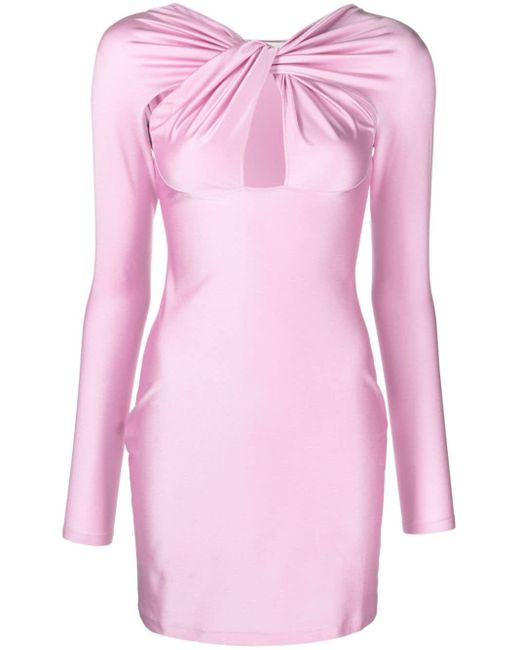 Coperni Pink Twisted Cut-out Mini Dress