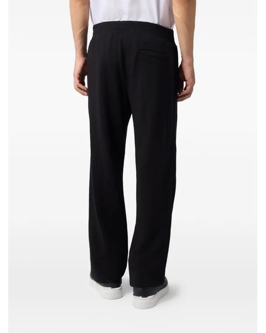 Philipp Plein Black Logo-Patch Track Pants for men