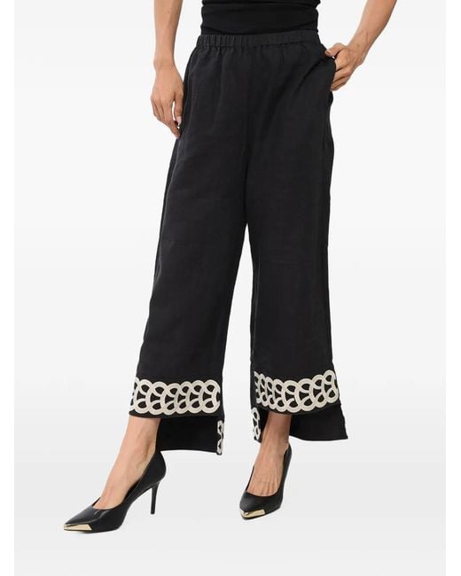 By Malene Birger Black Mirabellos Embroidered Trousers