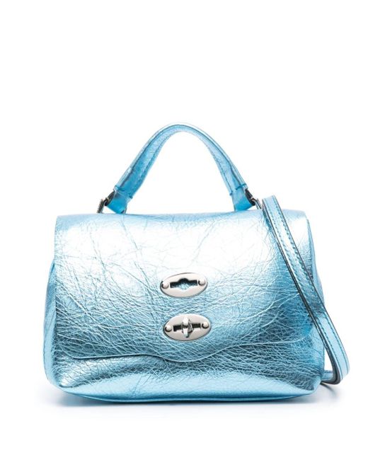 Zanellato Blue Postina Baby Leather Tote Bag