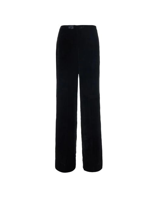 P.A.R.O.S.H. Black Pantalon En Velours À Coupe Ample