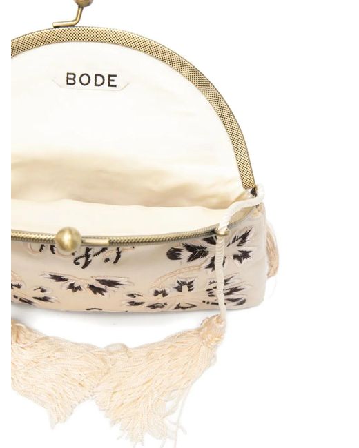 Bode Metallic Floral Tassel Backpack