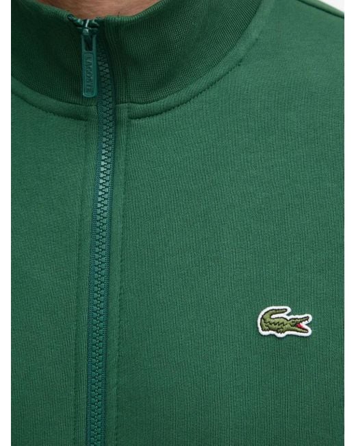 Lacoste Green Zip-Neck Sweatshirt for men