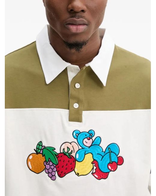 INBETWEENERS Gray Striped Teddy-Bear Polo T-Shirt