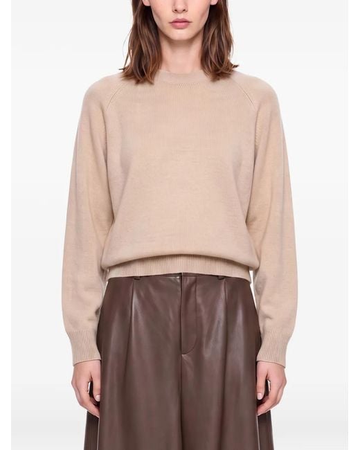 Brunello Cucinelli Natural Raglan-Sleeve Sweater