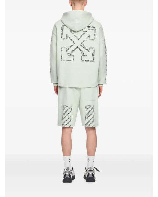 Off-White c/o Virgil Abloh Natural Type Arrow Diagonal Printed Hoodie for men