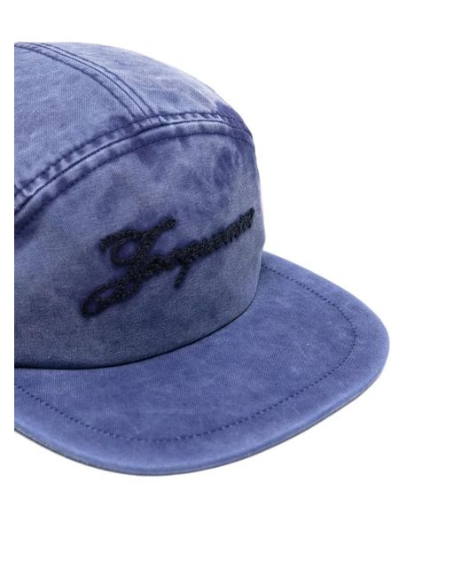 Jacquemus Cursive-Logo Cap in Blue | Lyst