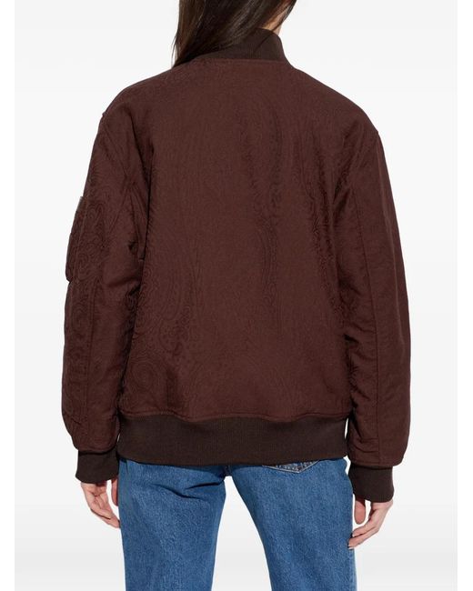Etro Purple Paisley-Pattern Bomber Jacket