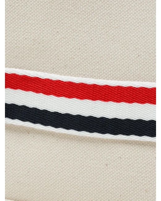 Thom Browne White Double Face Canvas Small Tool Tote