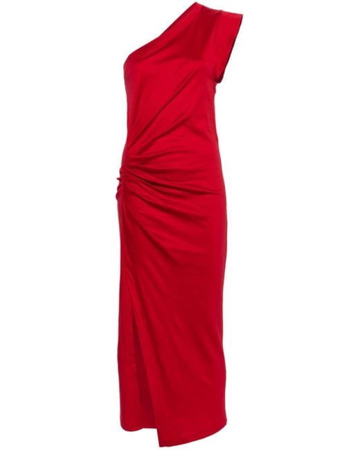 Isabel Marant Red Maude One-shoulder Dress