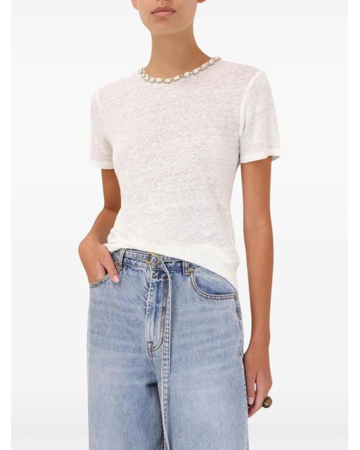 Zimmermann White Illuminate T-Shirt