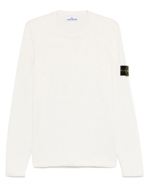Stone Island Pullover Mit Kompass-Patch in White für Herren