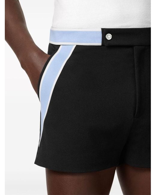 Versace Black Panelled Mini Shorts for men
