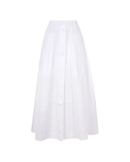 Co. White Button-Fastening Midi Skirt