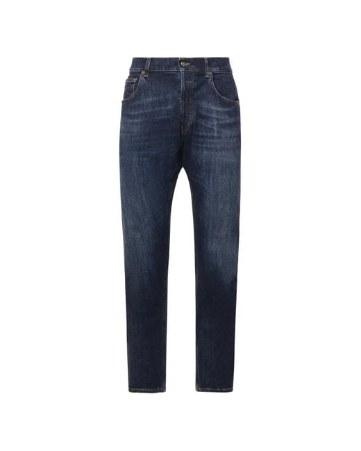 Dondup Blue Faded Whiskered Jeans for men
