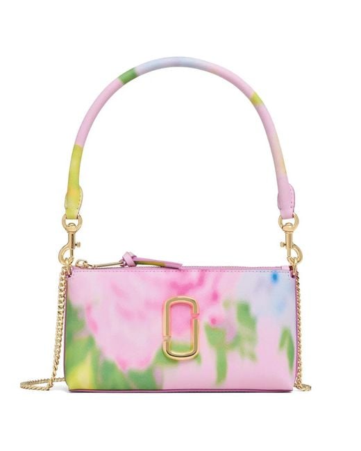 Marc Jacobs Pink The Blurred Floral Snapshot Convertible Floral Shoulder Bag