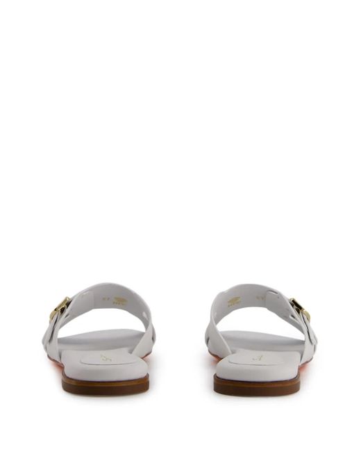 Santoni White Didi Slides