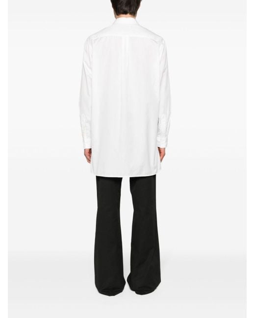 メンズ Yohji Yamamoto Z-standard チェーンステッチ シャツ White