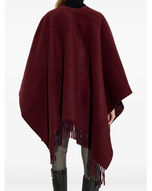 Burberry Purple Reversible Fringed Cape