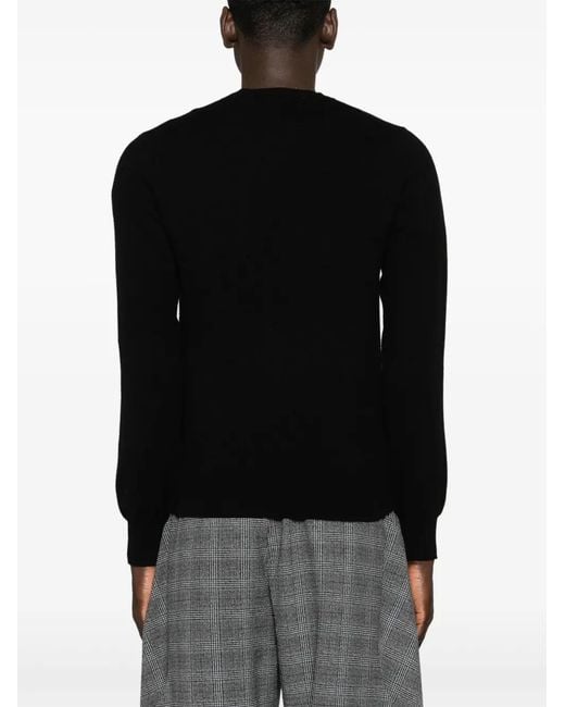 COMME DES GARÇONS PLAY Black Logo-Patch Wool Jumper for men