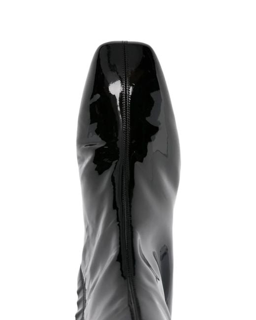 Aeyde Black 45Mm Marty Patent Calf Leather Knee-High Boots